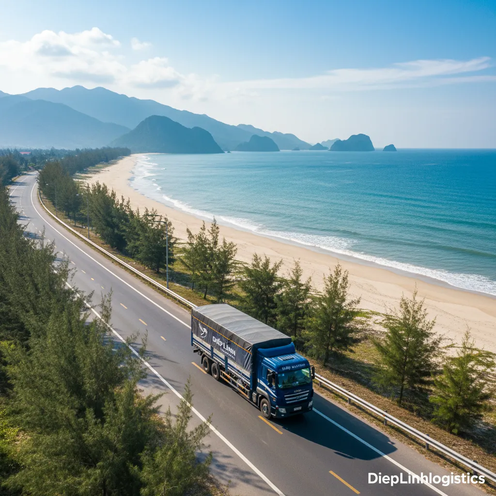 2. Xe hàng chạy đường ven biển Bình Thuận