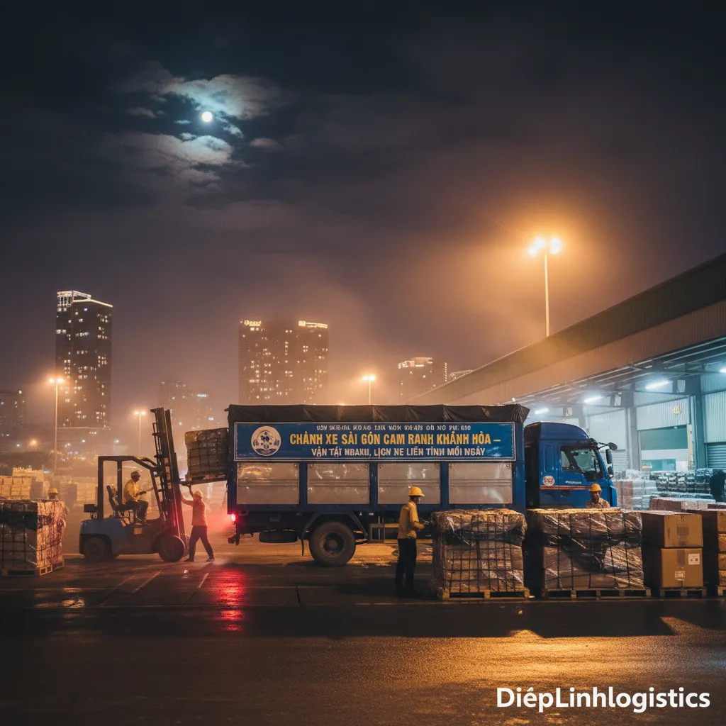 Bốc dỡ hàng hóa đêm Sài Gòn