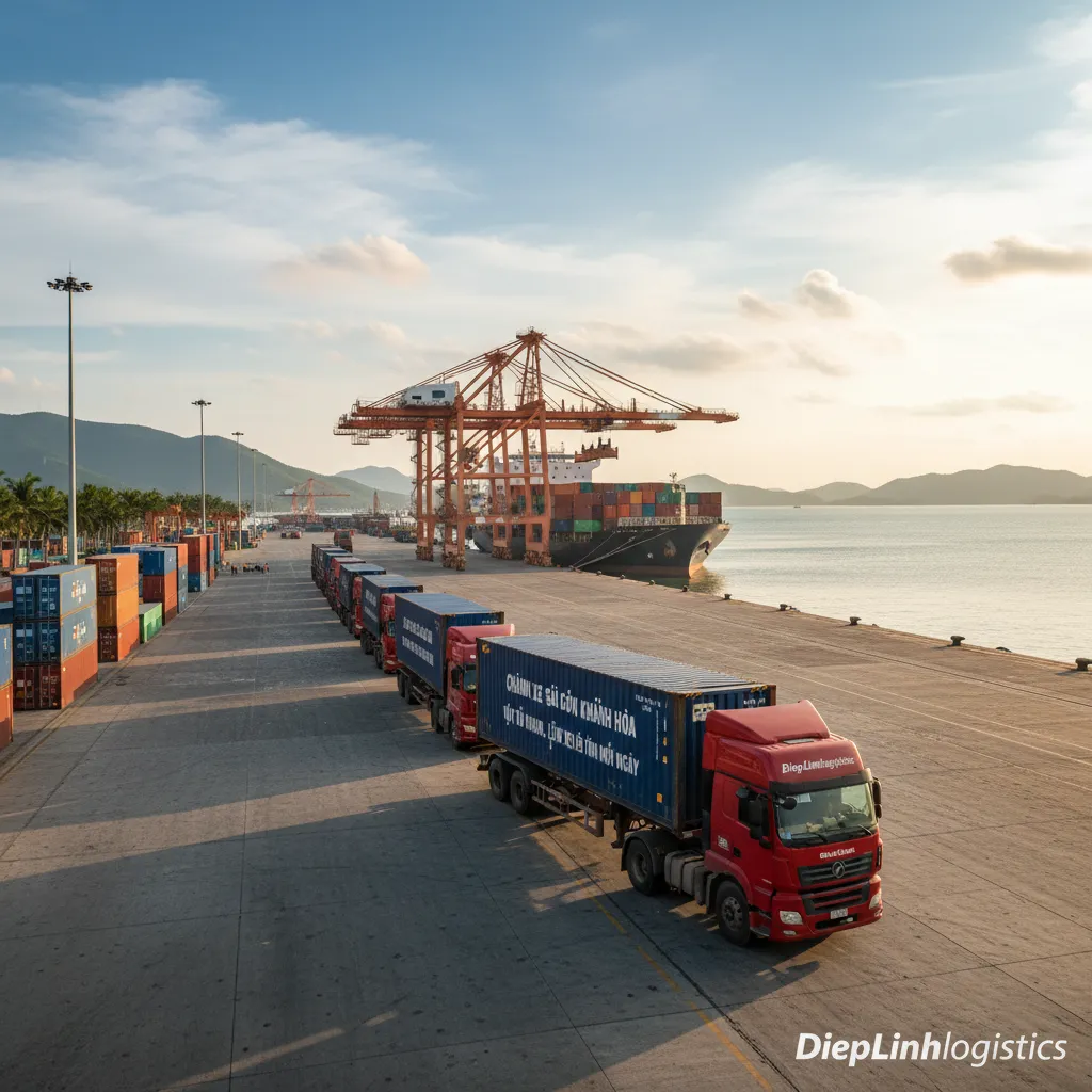 Cảng biển Cam Ranh và xe container