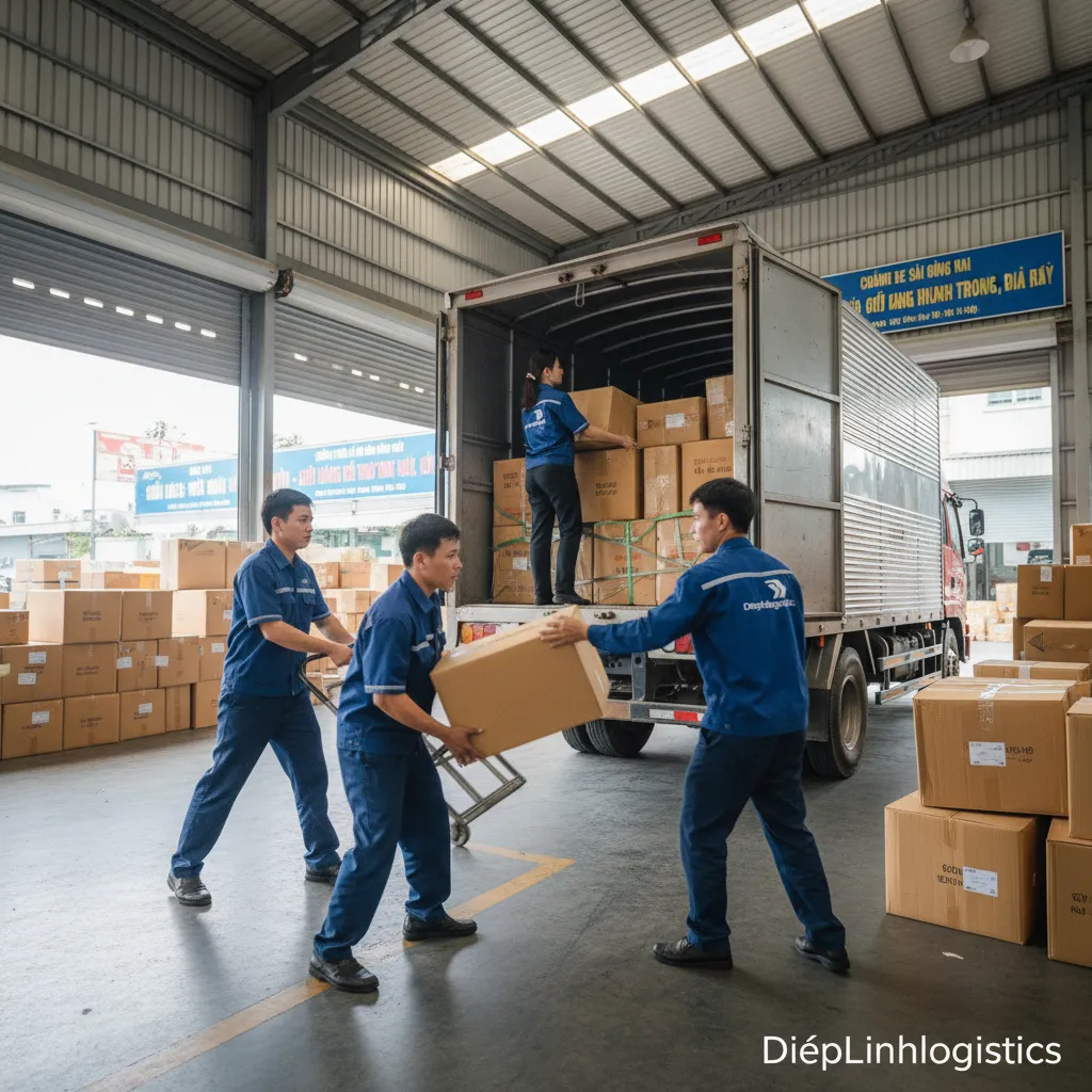 5. Nhân viên bốc dỡ hàng hóa tốc độ cao (hoặc: Nhân viên xếp hàng chành xe)