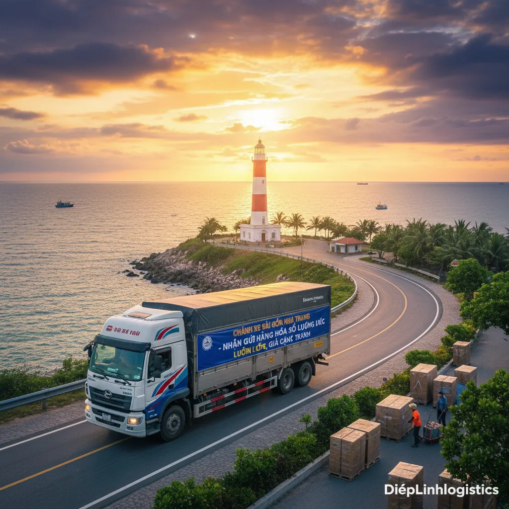 Hải đăng Nha Trang và xe vận chuyển