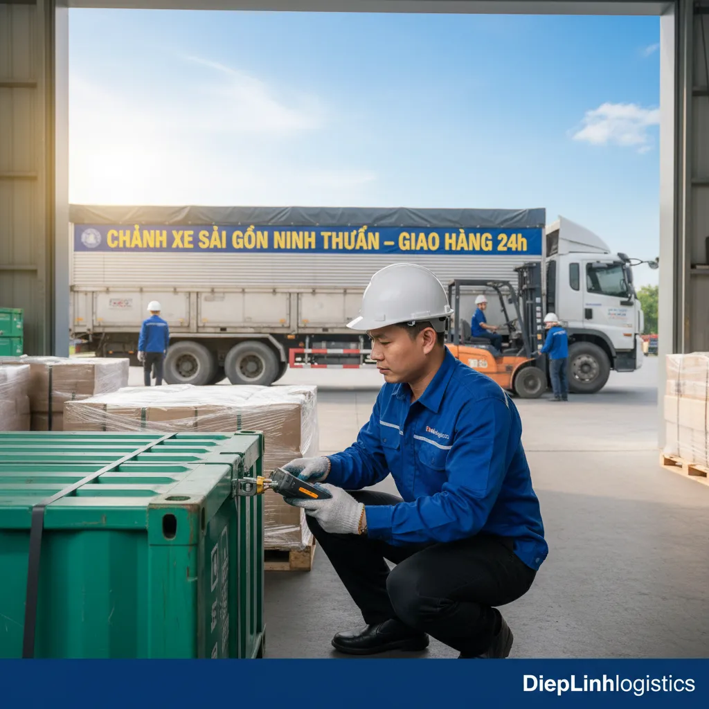 2. Nhân viên logistics kiểm tra niêm phong hàng hóa