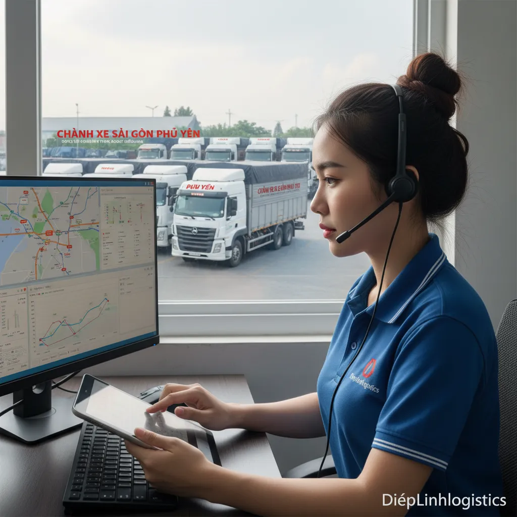 Nhân viên logistic theo dõi lộ trình