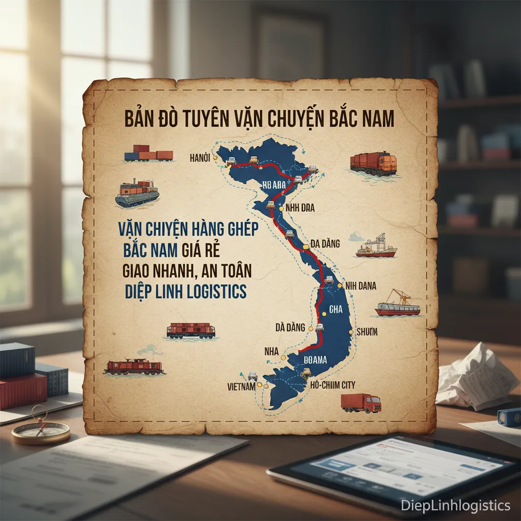 1. Bản đồ tuyến vận chuyển Bắc Nam
